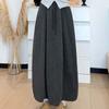 Skirt for Women Casual High Waist Long Loose Thickened Stretchy Slim Solid Colour Skirt
