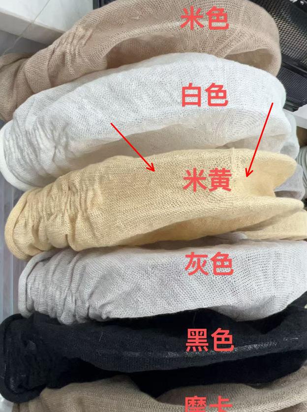 Designer large version linen stacking hat women's summer light and breathable versatile knitted pullover hat showing a small cold hat