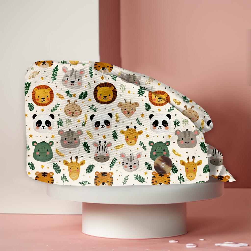 Женская модная animal print, многофункциональный тюрбан для волос для работы, душа и