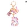 A-Z Dreamy Sequin Letters Keychain For Women Tassel Butterfly Pendant Initial Keyring Purse Suspension Bags Charms Car Key Chain