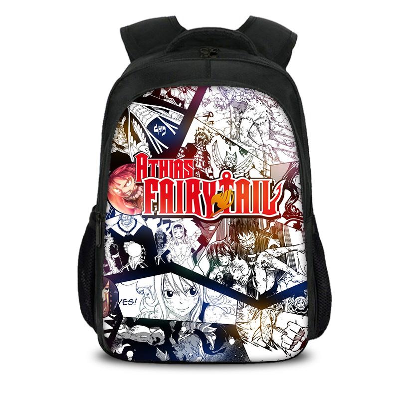 FAIRY TAIL Двухслойный Рюкзак Мультяшный Аниме Принт Студенческий Для Мальчиков и Девочек Новый Большой Вместимости Универсальный