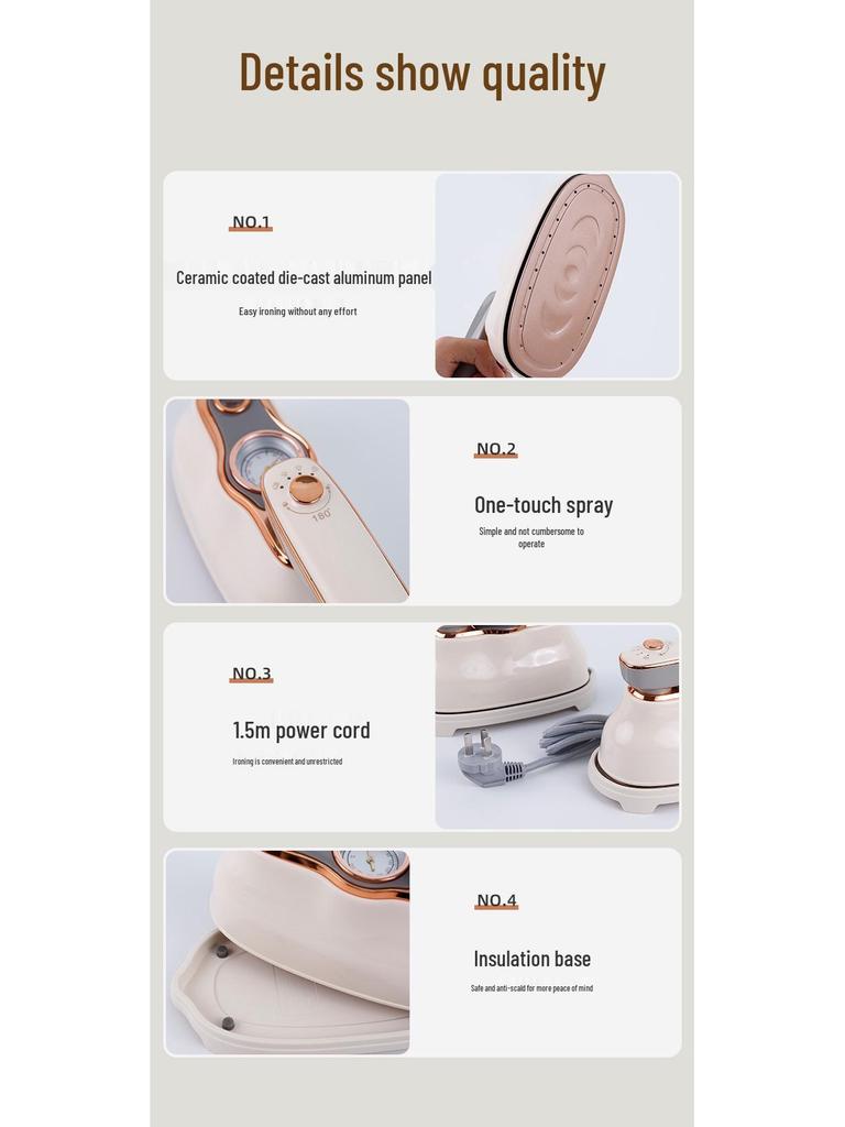 Портативный дорожный утюг с индикатором температуры, складная конструкция