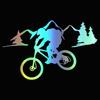 MTB велосипед езда по горной дороге моделирование автомобиля наклейка авто наклейка автомобильные аксессуары