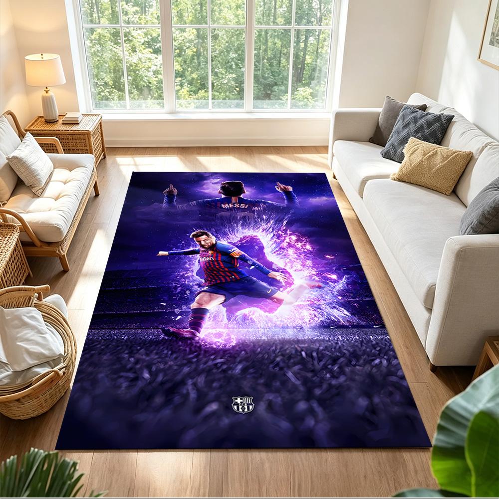 Colorful Soccer Player Carpet Perfect for Game Room Dining Room Living Rooms Balcony Anti-slip Rug Office home decor
