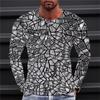 Men's Sequin Graphic Geometric Crew Neck Clothing Apparel 3D Printed T-shirt Outdoor Daily Long Sleeve Fashion Designer Tee Tops