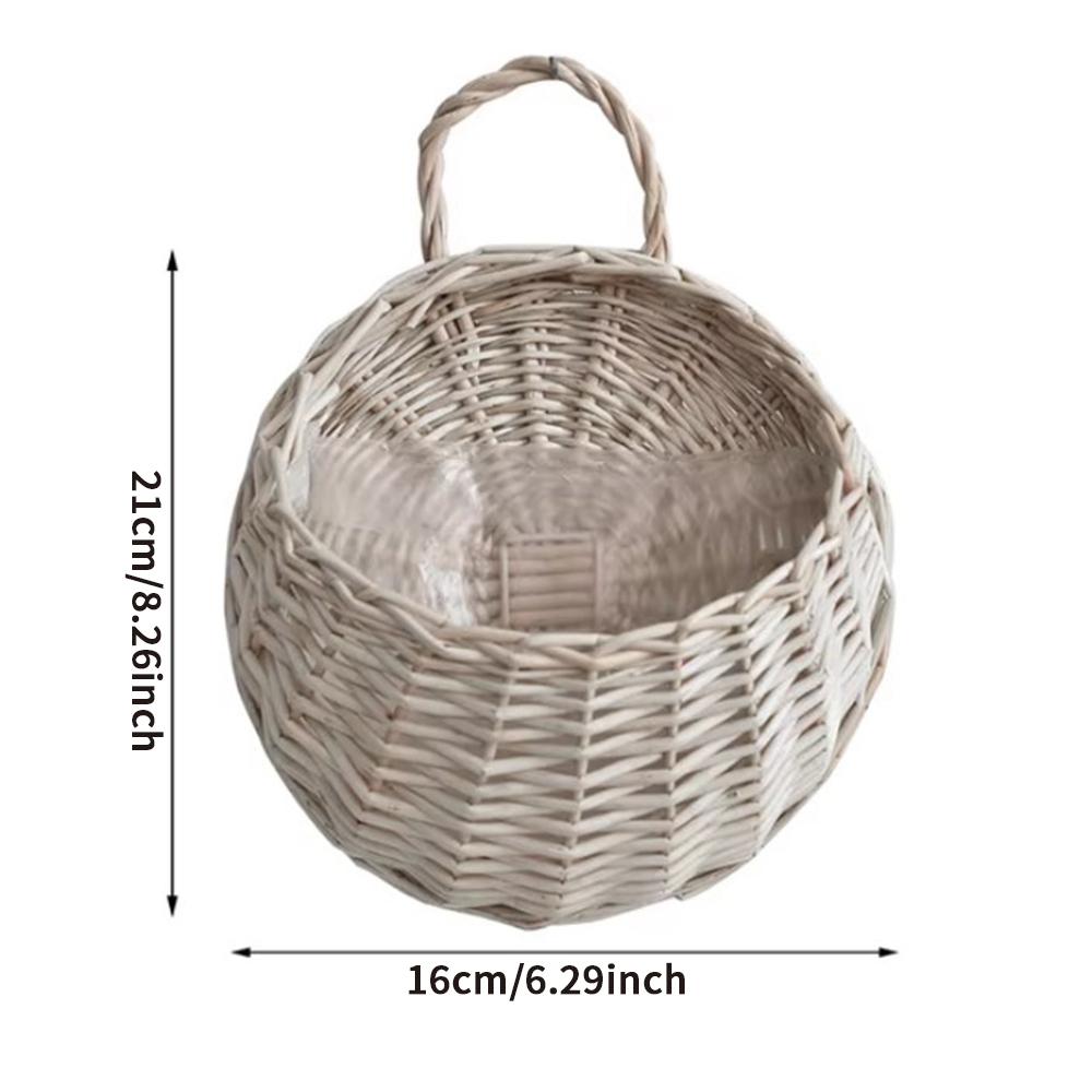 4-цветная настенная корзина из ротанга, плетеный цветочный горшок ручной работы, подвесная плетеная ваза, корзины для сада, балкона, украшения для дома в загородном стиле