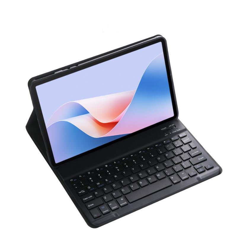 Совместимый красный чехол для планшета Xiaomi Redmi Pad SE 11 10,6" со съемной магнитной Bluetooth-клавиатурой (7 Pro) Кожаная обложка.