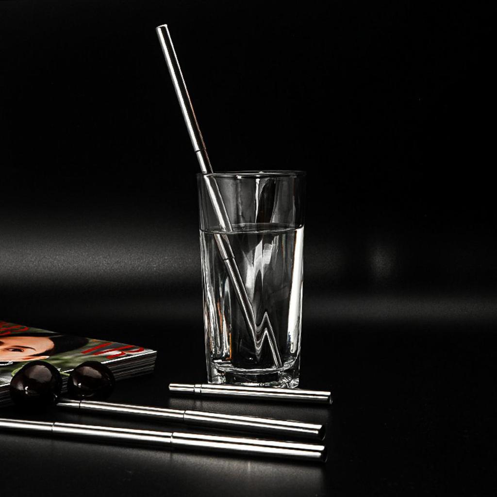 Соломинка для питья из нержавеющей стали, портативная для улицы, многоразовая посуда, телескопические соломинки для усадки, для бабл-ти, кофе