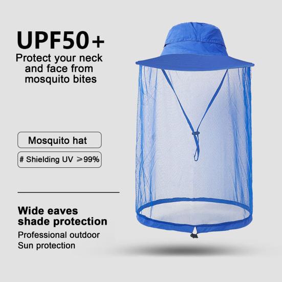 Шляпа с москитной сеткой для мужчин и женщин с широкими полями, защита от солнца, панама с вуалью, защита от насекомых для рыбалки, пешего туризма