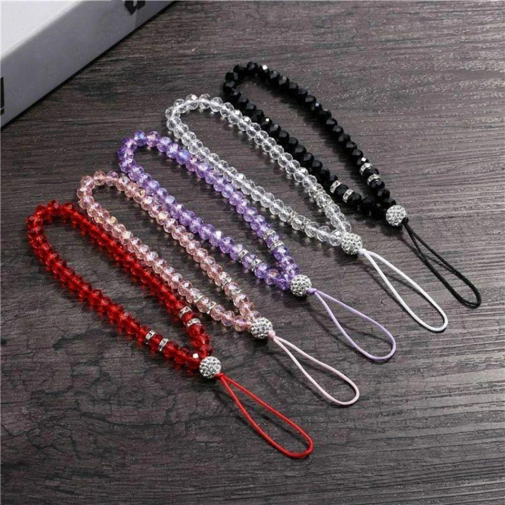 Beads Hand Wrist Lanyard Crystal Phone Straps Mobile Phone Straps Mobile Phone Chain Phone Lanyards