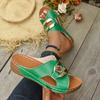 Fashion Women Slippers Summer Round-toe Wedge Sandals Open-toe Casual Slippers Fashion Thick-soled Large-size Shoes Women Slides Women