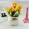 Flower Rose Plastic Arrangement Decorative Plant For Home Desk Decoration