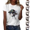 Women's Round Neck Casual Printed Short-sleeved T-shirt Top