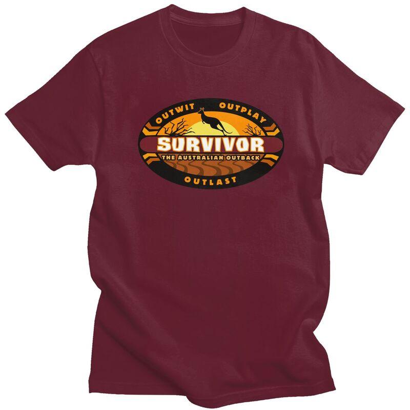 Мужская футболка Survivor с крутым дизайном, посвященная приключенческой игре и телешоу, 100% хлопок, повседневная, уличный стиль