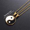 Tai Chi Vintage Yin Yang Mystical Women Gold Pendant Clavicle Chain Necklaces Jewelry
