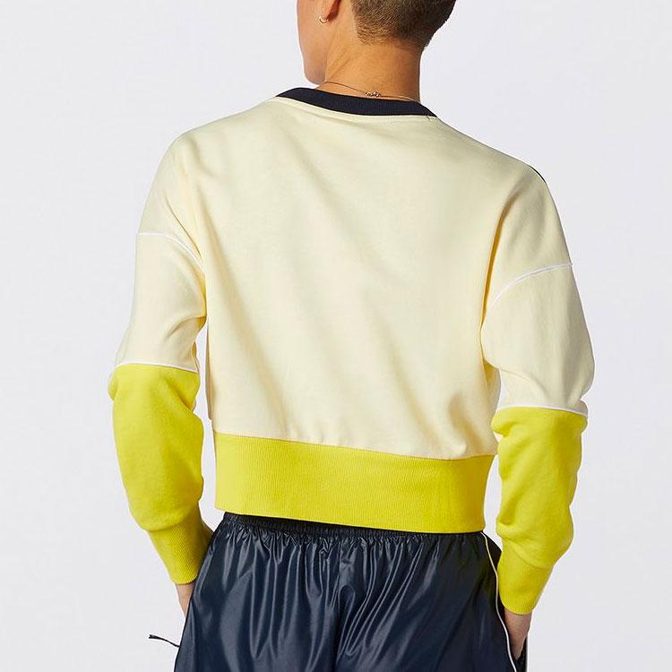 Women's New Balance Sweatshirts Women's Yellow Crew Neck Moderate Regular