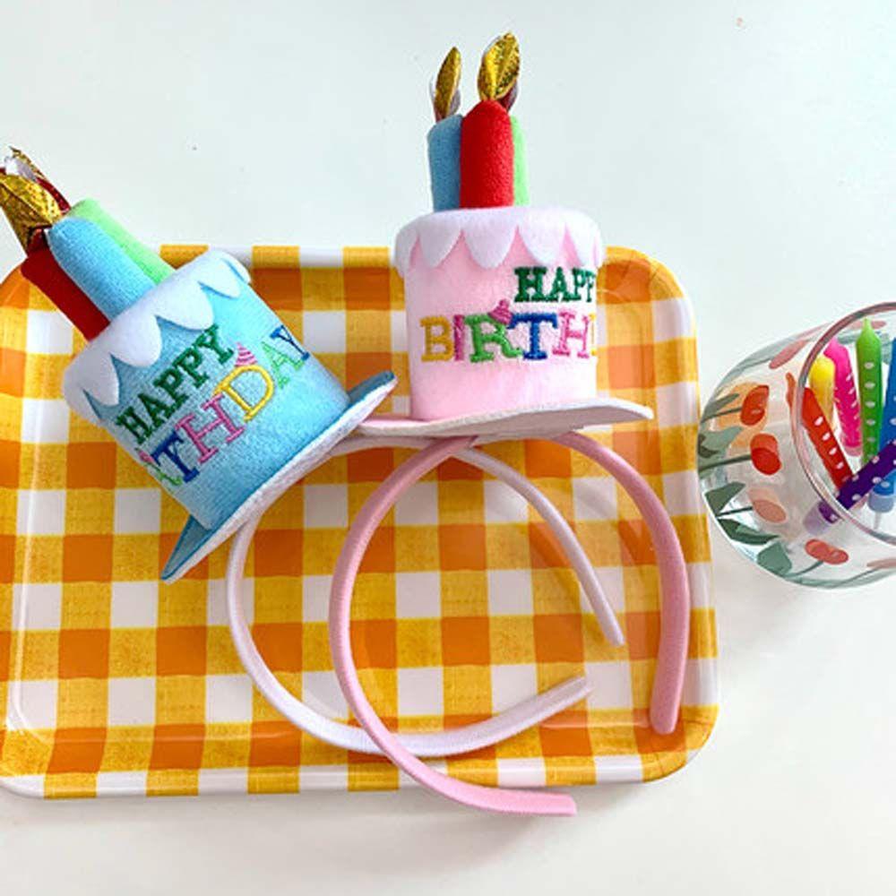 Band Pink Photo Props Hair Hoop Birthday Cake Headband Happy Birthday Headband Birthday Decoration