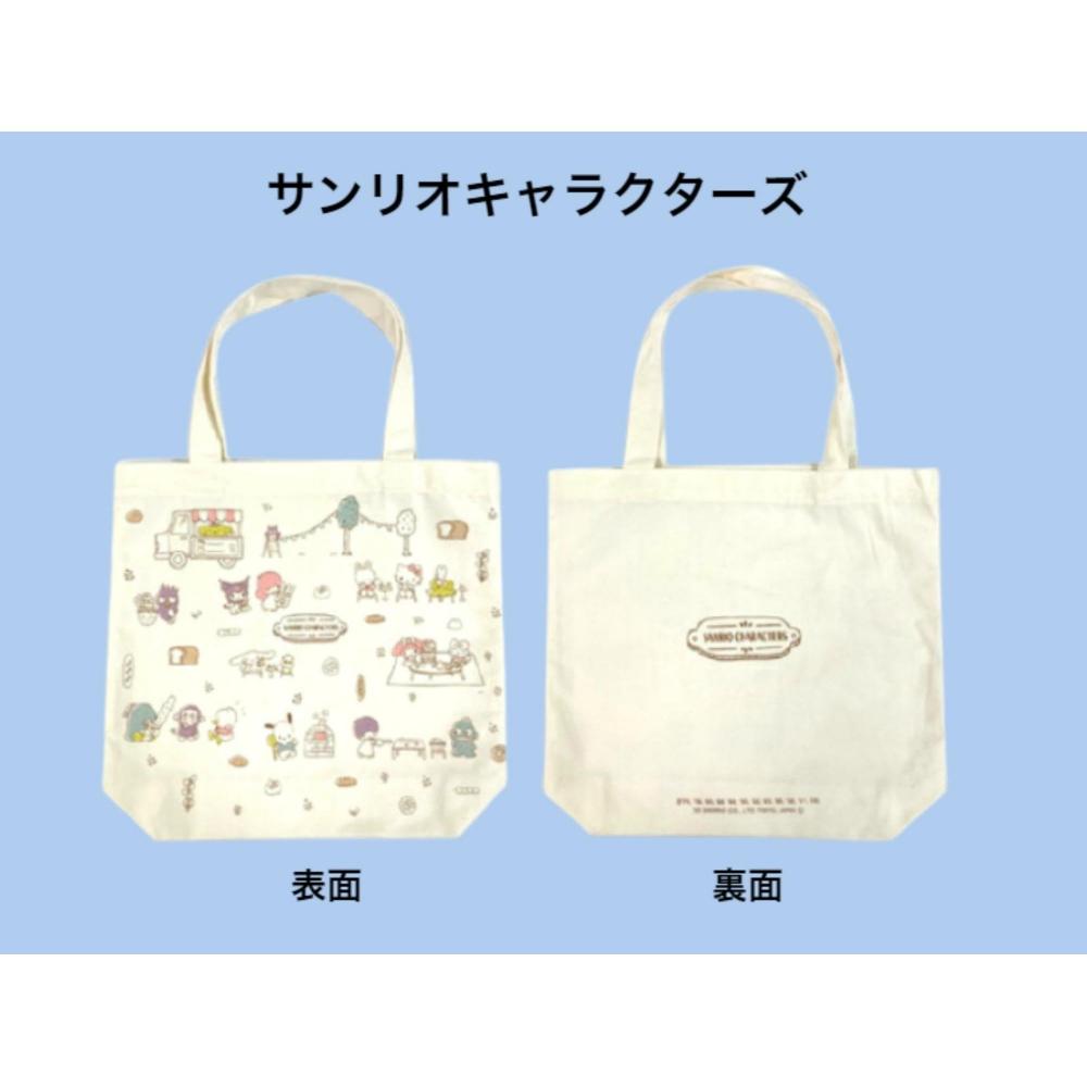 Сумка-тоут Sanrio из хлопкового холста с ластовицей, большая вместимость, рисунок сзади спереди, разные милые персонажи с персонажами Sanrio