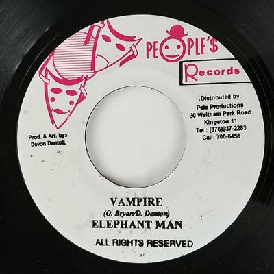 7-дюймовая пластинка ELEPHANT MAN - Vampire NONE People's Record 2001 Ямайка Регги, Ска и Даб Б/У