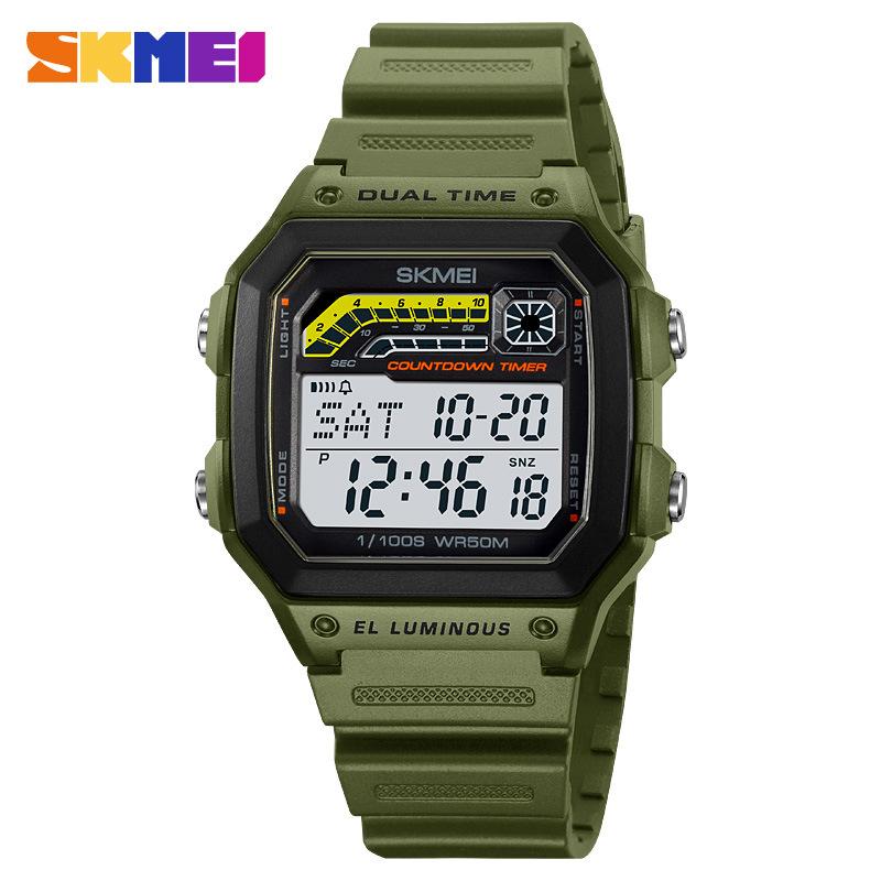 Moment Beauty Square Classic Retro Waterproof Multi-functional Sports Electronic Watch Square Fashion Electronic Watch Luminous Watch
