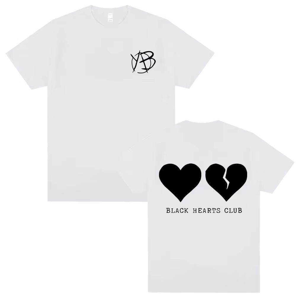 Singer Yungblud Black Hearts Club Tshirt Unisex Women Rock Vintage Oversized Short Sleeve Top Male Pure Cotton Printed T Shirts