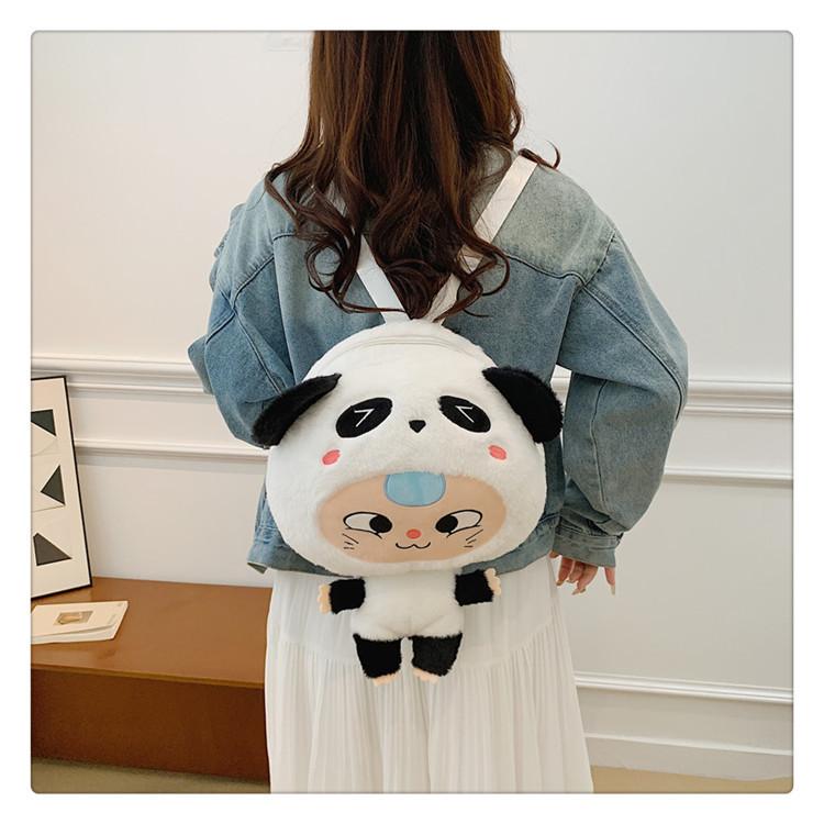 Elephant Babythree Cute Fox Panda Rabbit Animal Costume Cartoon Plush Backpack