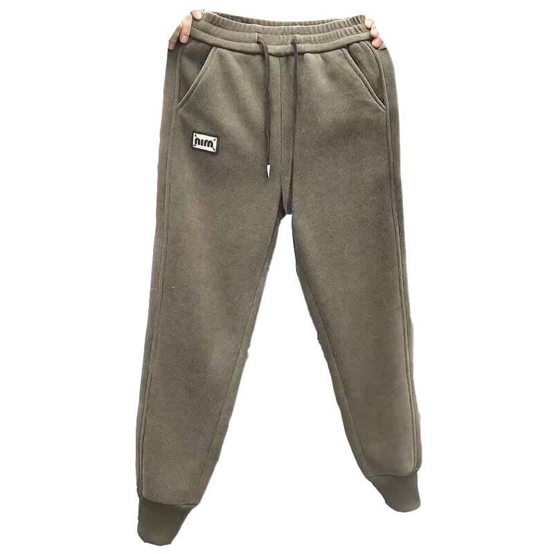 Женские плюшевые спортивные брюки из овечьей шерсти с высокой талией - Теплые, стройнящие, универсальные и утолщенные повседневные брюки-морковки для зимы