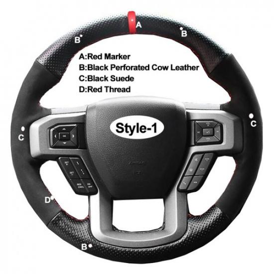 DIY Car Steering Wheel Cover For Ford F-150 2015 2016 2017 King Ranch Lariat