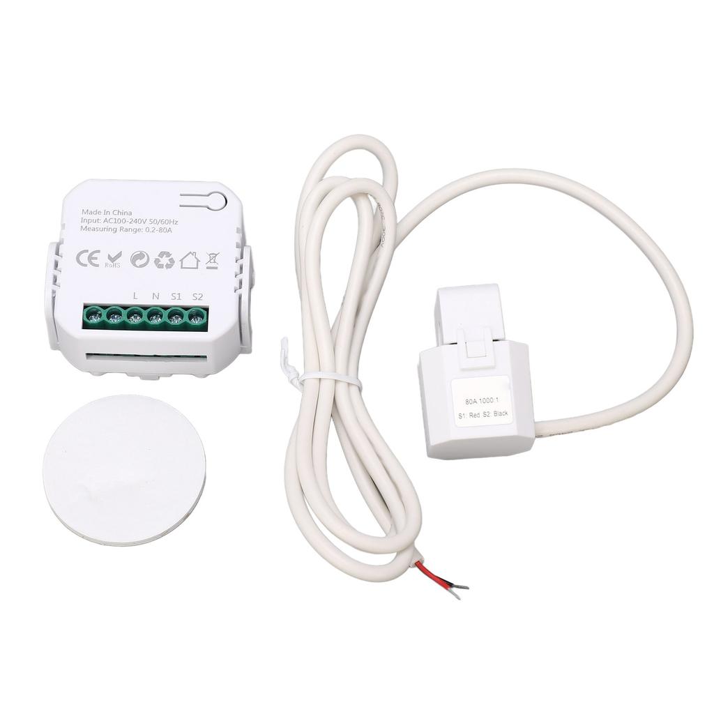WiFi Energy Monitor Single Phase Smart Electricity Meter with Clamp Power Consumption Monitor 100‑240VAC