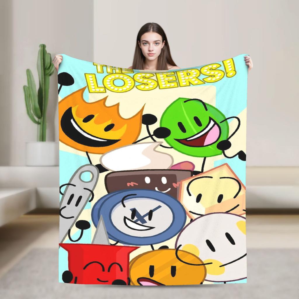 Cute Fan BFDI Animated Blankets Wool Funny Warm Throw Blanket for Chair Covering Sofa Autumn/Winter