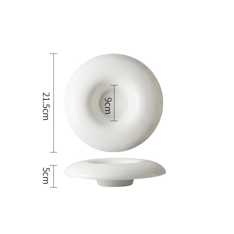 Creative Round Ceramic Pasta Ramen Bowls Fruit Salad Plate Restaurant Solid Color Tableware Soup Pots Dinner Plates Dessert Bowl