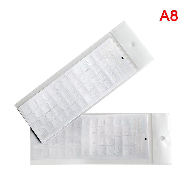 Русская прозрачная наклейка на клавиатуру, языковой алфавит, черно-белые этикетки