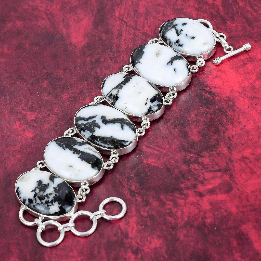 Buffalo Jasper 925 Solid Sterling Silver Bracelet & Necklace, Wonderful Handmade Jewelry Set , Jasper Gemstone Jewelry For Her