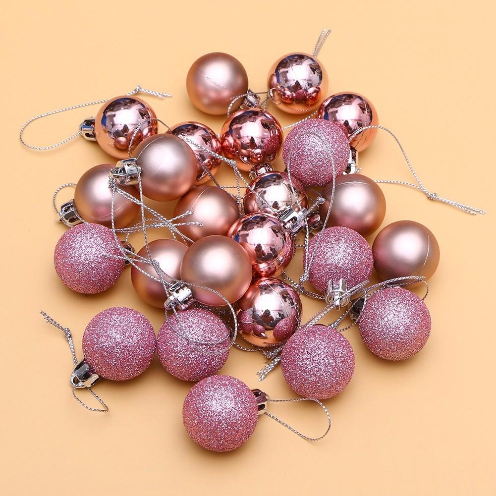 Elevate the Festivewith Pink Christmas Ball Ornaments Set of 24