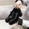 French Mary Jane Women'S Shoes Niche Temperament High Heel Spring Small Leather Shoes Platform Thick Heel Square Head Single Shoes