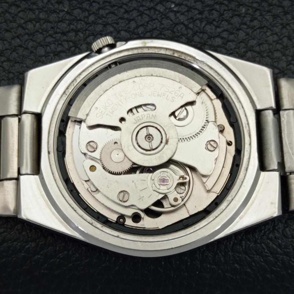 Б/у оригинальные винтажные мужские часы SEIKO 5 с автоподзаводом из Японии с темно-бордовым циферблатом a433885-2 R119-a433885