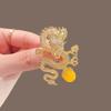 Golden Domineering Flying Dragon Playing Pearl Brooch Men'S And Women'S High-End Pin Temperament Pearl Pin