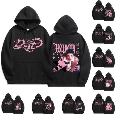 Женский модный повседневный наряд спортивный костюм топ с длинным рукавом толстовка с капюшоном с принтом