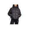 Adidas Оригинальная теплая спортивная свободная куртка Regen Down Puffer Crop Zip с длинным рукавом из хлопка для женщин, черная IW8368