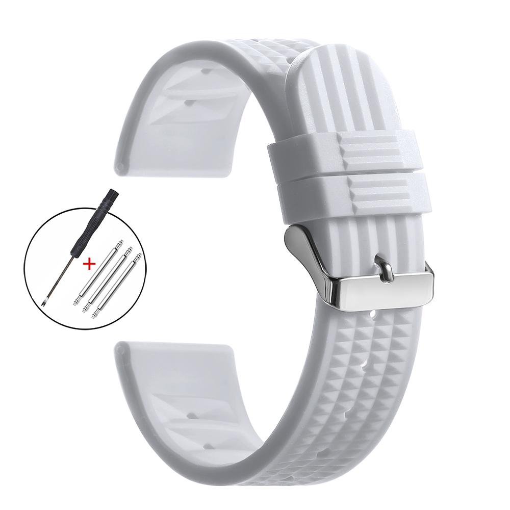 Premium Rubber Waffle Strap Universal Replacement 20mm 22mm Soft Silicone Watchband Men's Sport Diver Wristband for Seiko SKX007