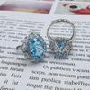 Sace Gems 925 Sterling Silver Sky Blue Topaz Gemstone Rings for Women Engagement Cocktail Party Fine Jewelry