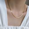 18K Gold Plated Flat Snake Chain Necklace for Women