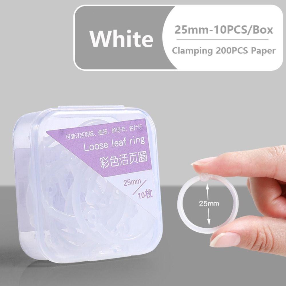DIY Loose Leaf Paper Buckle 15/20/25mm Loose-leaf Book Hoops Creative Binder Ring School Office