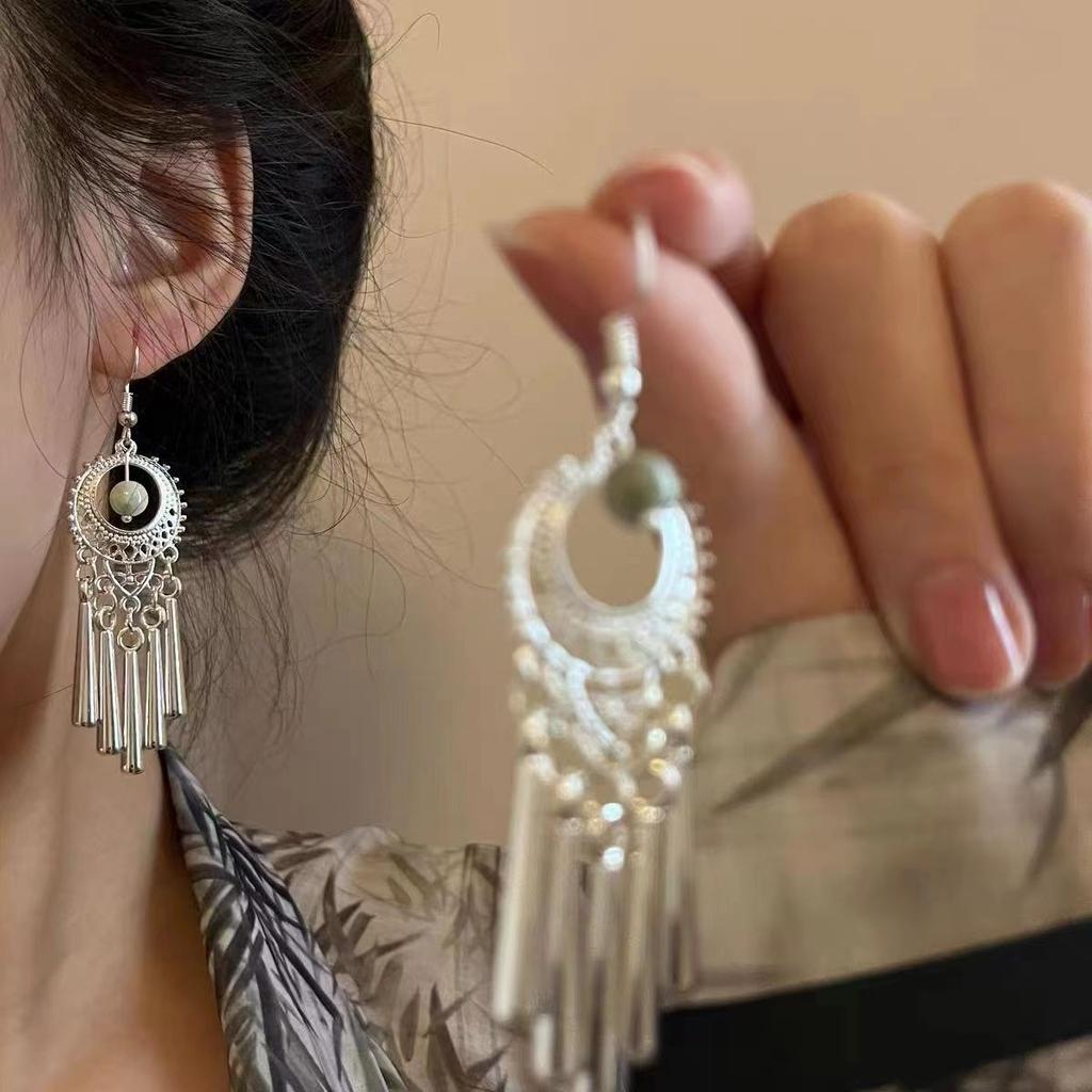 Новые китайские серьги для женщин Серьги-кисточки Серьги в старинном стиле Ханьфу Чонсам Юбка с изображением лошадиной головы Аксессуары