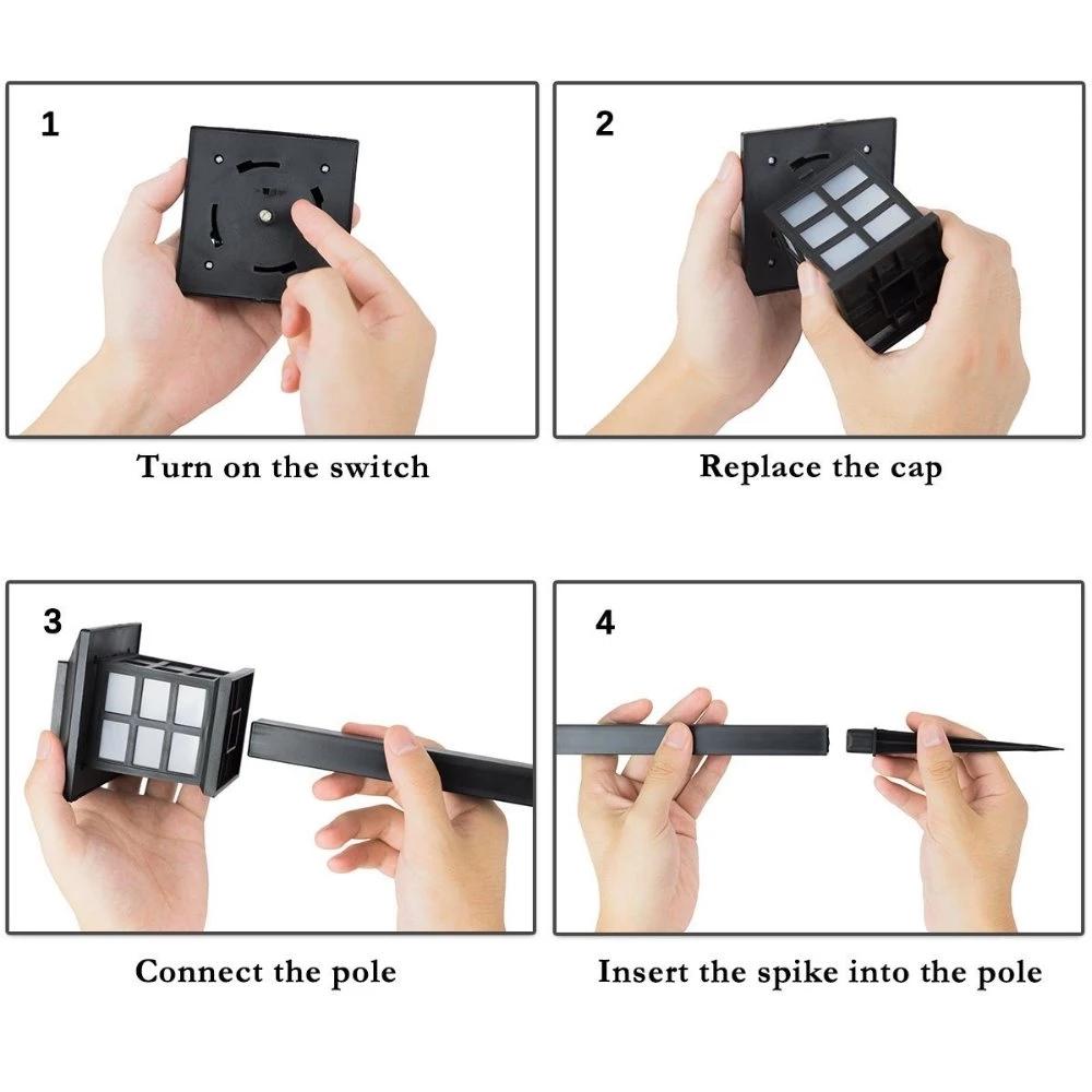 1/2/4/6/8pcs Led Solar Pathway Lights Waterproof Outdoor Solar Lawn Lights for Garden Landscape Path Yard Patio Driveway Walkway