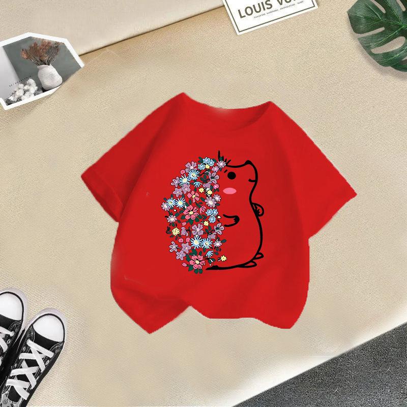2-13Y Children T-shirt Cat Printed Kids Clothes 100% Cotton T-shirt Tops Tee Boys Girls Baby Tee