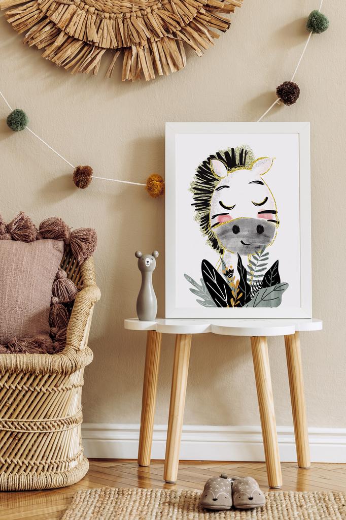 Плакат для детей картинки зебра украшения детская комната