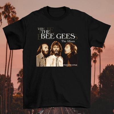 Группа Bee Gees Футболка с коротким рукавом Хлопок Черный Унисекс Унисекс Размер S-5XL Футболка Унисекс