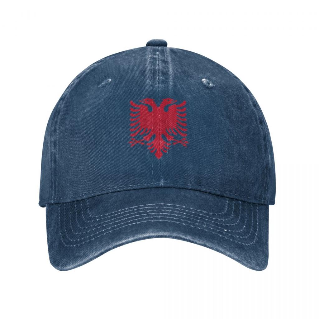 Casual Albania Eagle Flag Baseball Cap Unisex Women Distressed Denim Snapback Hat Outdoor Activities Adjustable Fit Hats Cap