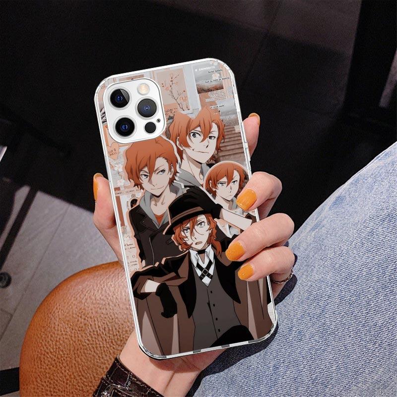 Плакат Bungo Stray Dogs Чехол для телефона с аниме для iPhone 17 Air 16 Pro Max 16E 15 + 14 Plus 11 12 13 Mini 7 8 SE Подарок Печатная обложка Веселый
